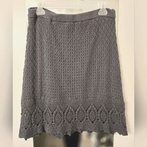 Athleta Gray Crotchet Knit Bohemian Lined Skirt